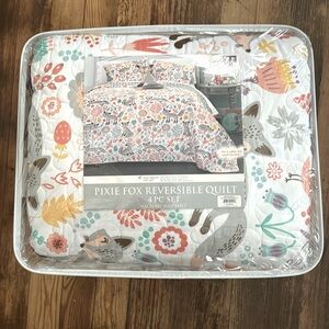 Lush Decor Pixie Fox Reversible 4 Piece Quilt Set